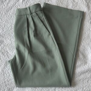 Abercrombie & Fitch Sloane Wide Leg, High Waist Pants in Sage Green